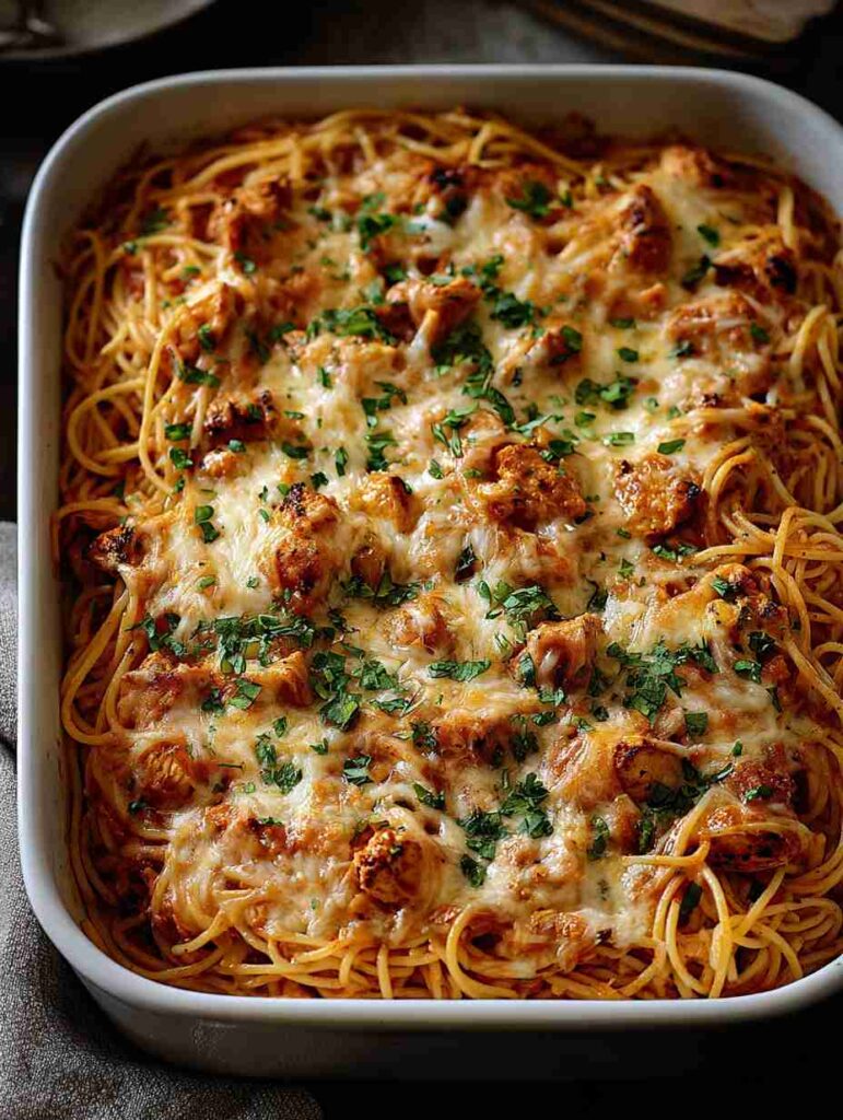 Easy Chicken Spaghetti Casserole Recipe Healthy Chicken Spaghetti Bake Gluten-free Chicken Spaghetti Casserole Low Carb Ch...