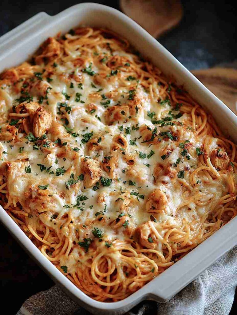 Easy Chicken Spaghetti Casserole Recipe Healthy Chicken Spaghetti Bake Gluten-free Chicken Spaghetti Casserole Low Carb Ch...