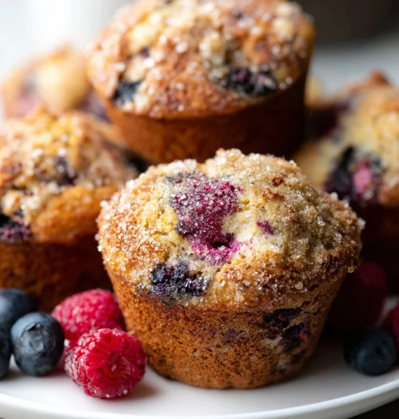Best Mixed Berry Muffins Sugary Tops Recipe Easy Sugary Top Mixed Berry Muffins Homemade Mixed Berry Muffins With Crunchy ...
