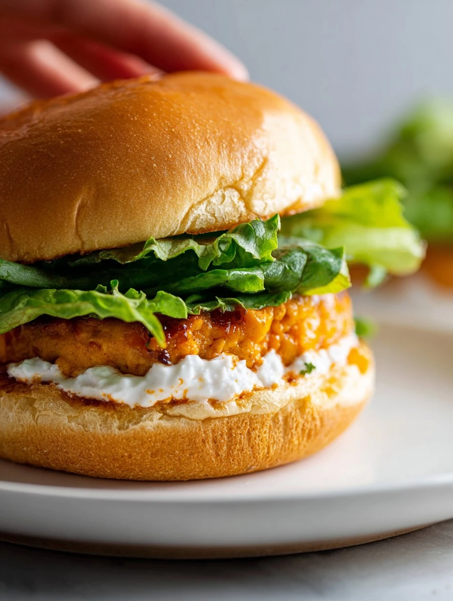 Buffalo Chicken Burger Recipe Homemade Buffalo Chicken Burgers Best Whipped Feta Spread For Burgers Spicy Buffalo Chicken ...