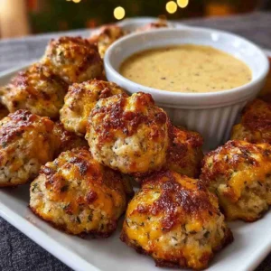 Cheddar Sausage Balls with Dijon Dip – A Christmas Appetizer to Steal the Show
