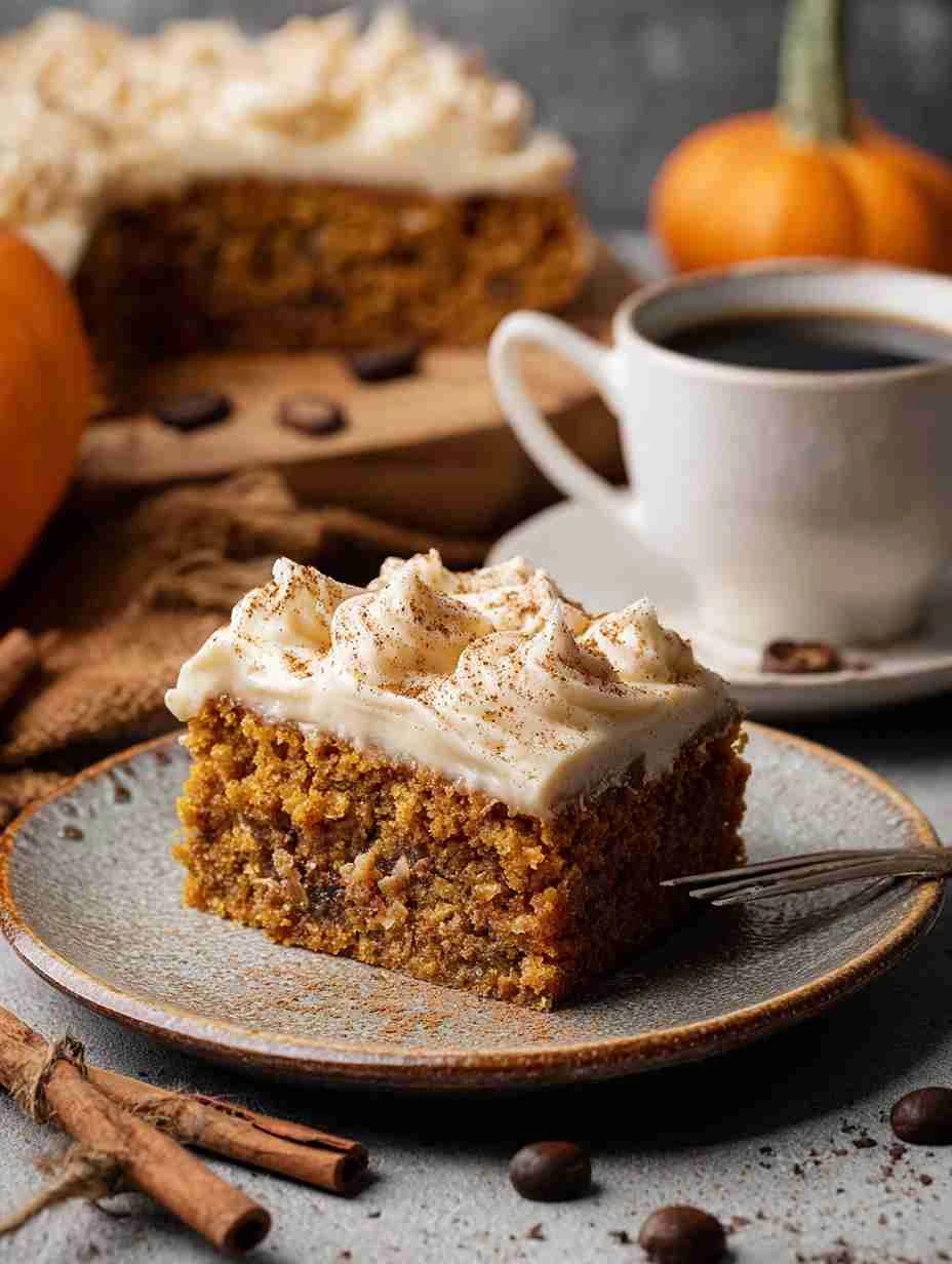 Decadent Pumpkin Spice Latte Cake with Espresso Cream Cheese Frosting