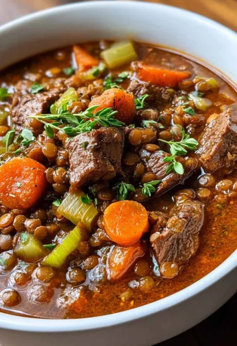 Easy Beef Lentil Stew Recipe Hearty Beef Stew One Pot Low-fat Lentil Beef Stew Winter Beef Lentil Stew Recipe Best One-pot...