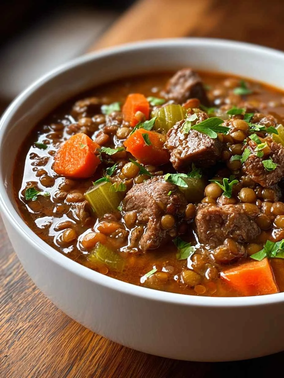 Easy Beef Lentil Stew Recipe Hearty Beef Stew One Pot Low-fat Lentil Beef Stew Winter Beef Lentil Stew Recipe Best One-pot...