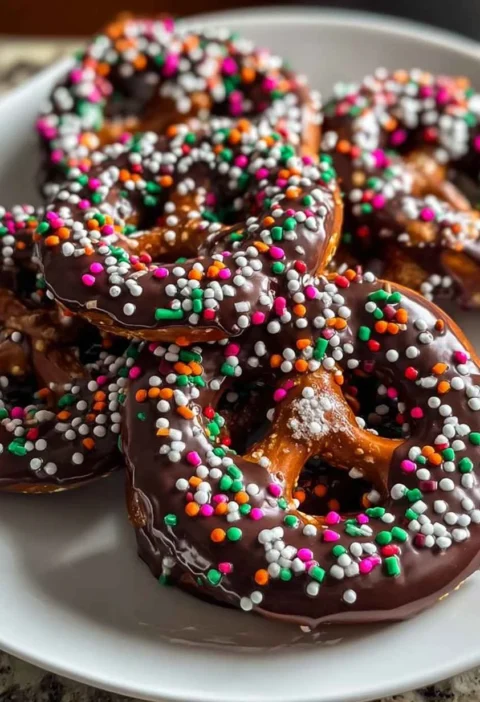 Easy Chocolate Covered Pretzels Recipe Quick Christmas Pretzel Snacks 15-minute Holiday Pretzel Treats Magical Christmas C...