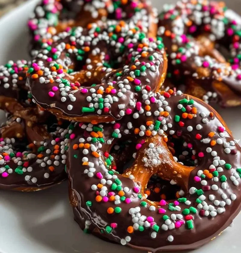 Easy Chocolate Covered Pretzels Recipe Quick Christmas Pretzel Snacks 15-minute Holiday Pretzel Treats Magical Christmas C...