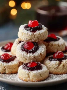 Christmas Maraschino Cherry Shortbread Cookies