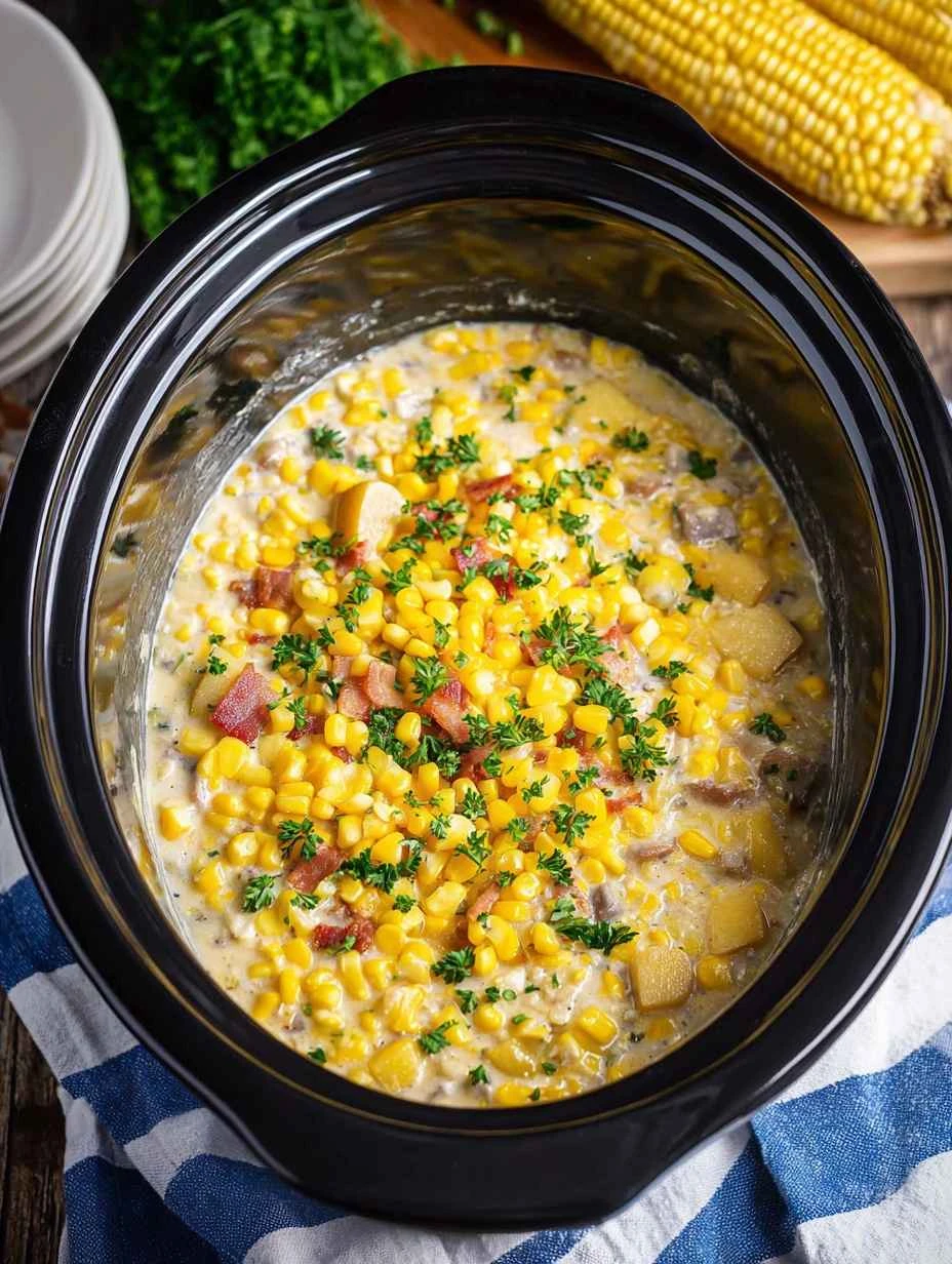 Easy Crockpot Corn Chowder Recipe Healthy Slow Cooker Corn Chowder Vegan Crockpot Corn Chowder Ideas Gluten Free Crockpot ...