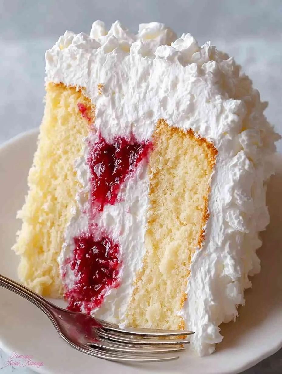 Easy Homemade Raspberry Angel Food Cake Recipe Best Cream For Angel Food Cake Raspberry And Cream Angel Food Cake Ideas Lo...