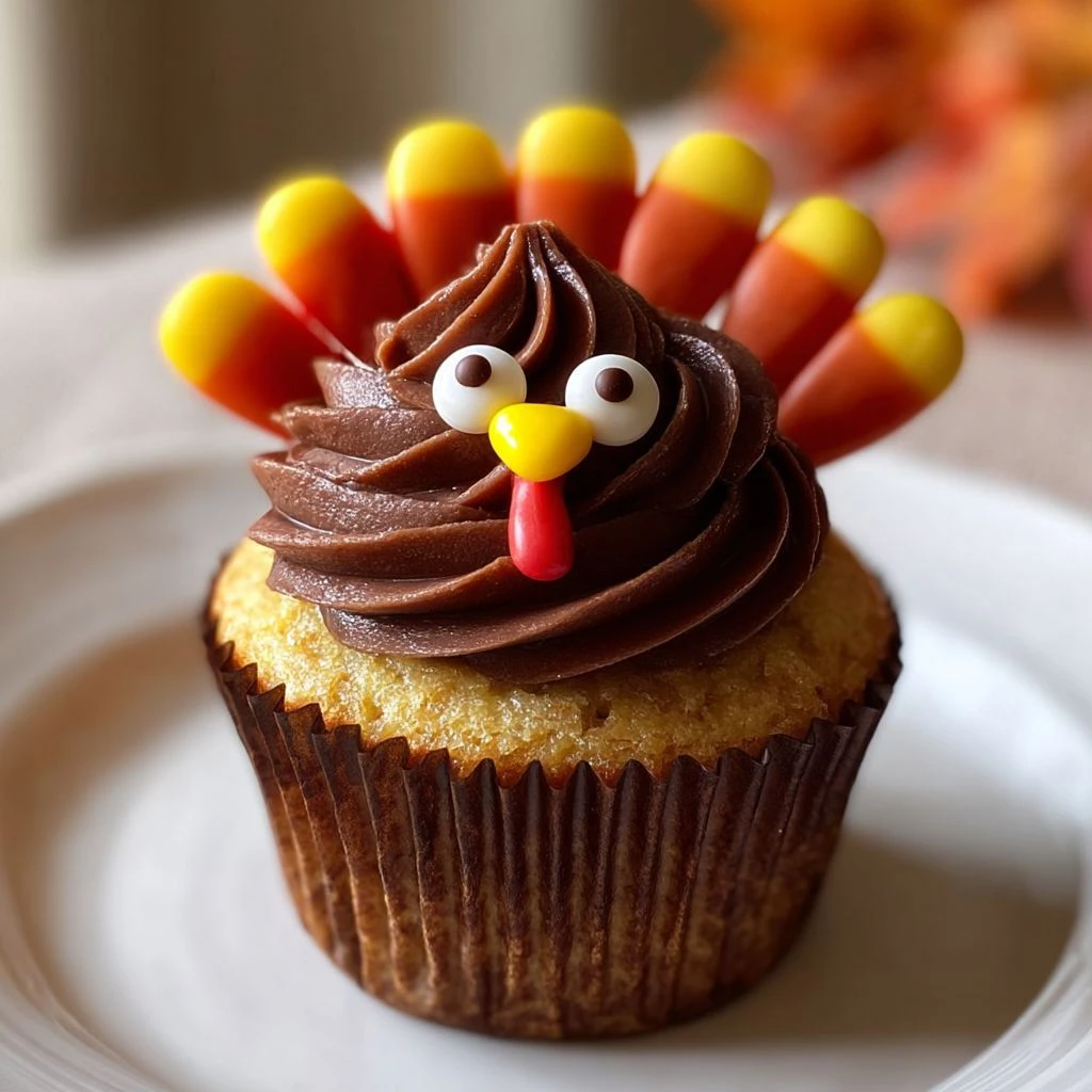Easy Turkey Cupcakes For Kids Thanksgiving Turkey Shaped Cupcakes Cute Thanksgiving Treats For Children 25-minute Turkey C...