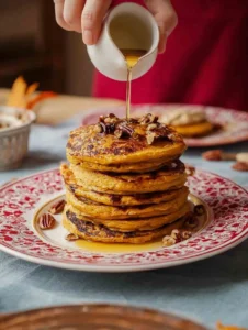 Fluffy Pumpkin Pancakes with Whipped Maple Cinnamon Butter