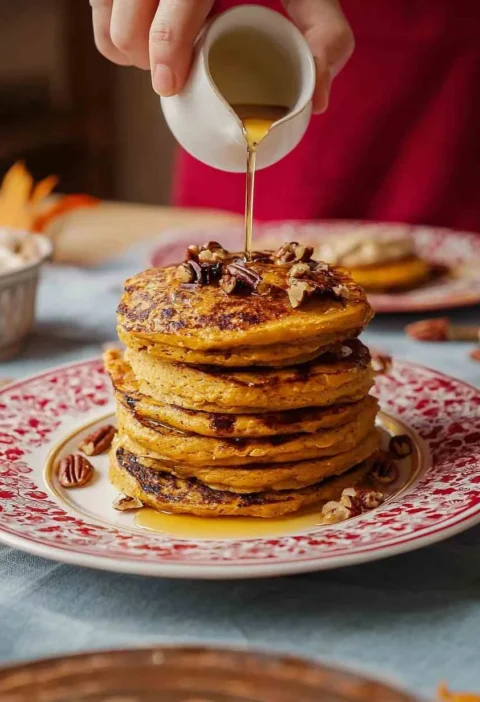Fluffy Pumpkin Pancake Recipe Homemade Pumpkin Pancakes With Cinnamon Butter Best Whipped Maple Cinnamon Butter Recipe Flu...