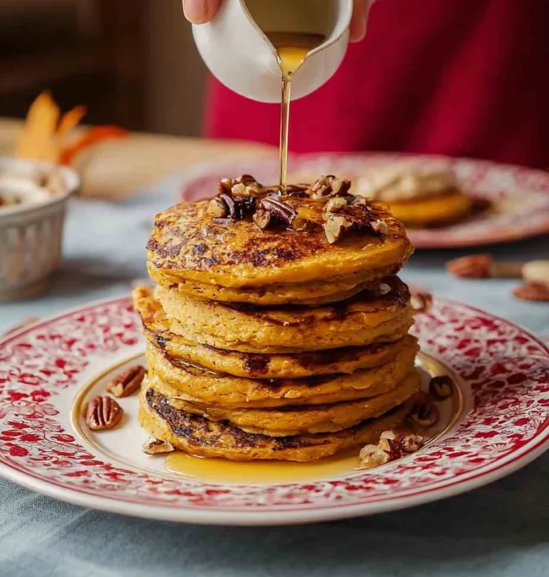 Fluffy Pumpkin Pancake Recipe Homemade Pumpkin Pancakes With Cinnamon Butter Best Whipped Maple Cinnamon Butter Recipe Flu...