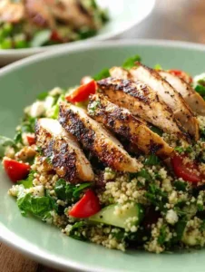 Grilled Chicken Caesar Tabbouleh Salad for Fresh Summer Bliss