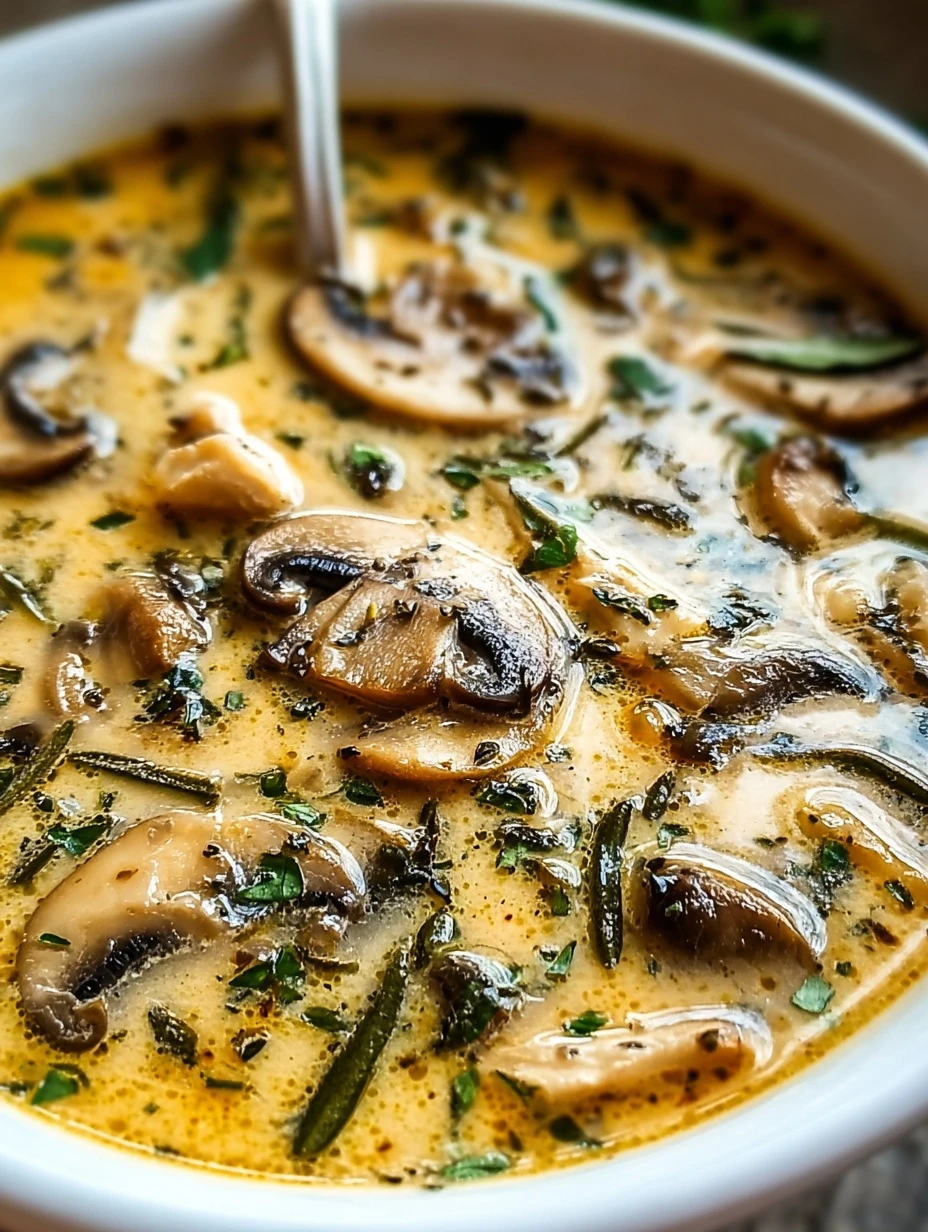 Healthy Chicken Mushroom Soup Recipe Easy Clean Eating Chicken Soup Low-calorie Chicken Mushroom Soup Organic Chicken And ...