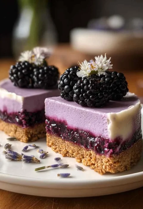 Mini Blackberry Lavender Cheesecake Recipe Lavender Cheesecake With Blackberry Topping Easy Mini Blackberry Cheesecake Ide...