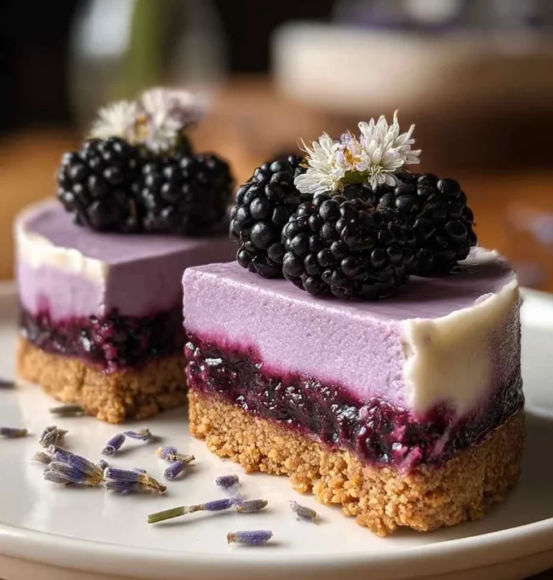 Mini Blackberry Lavender Cheesecake Recipe Lavender Cheesecake With Blackberry Topping Easy Mini Blackberry Cheesecake Ide...