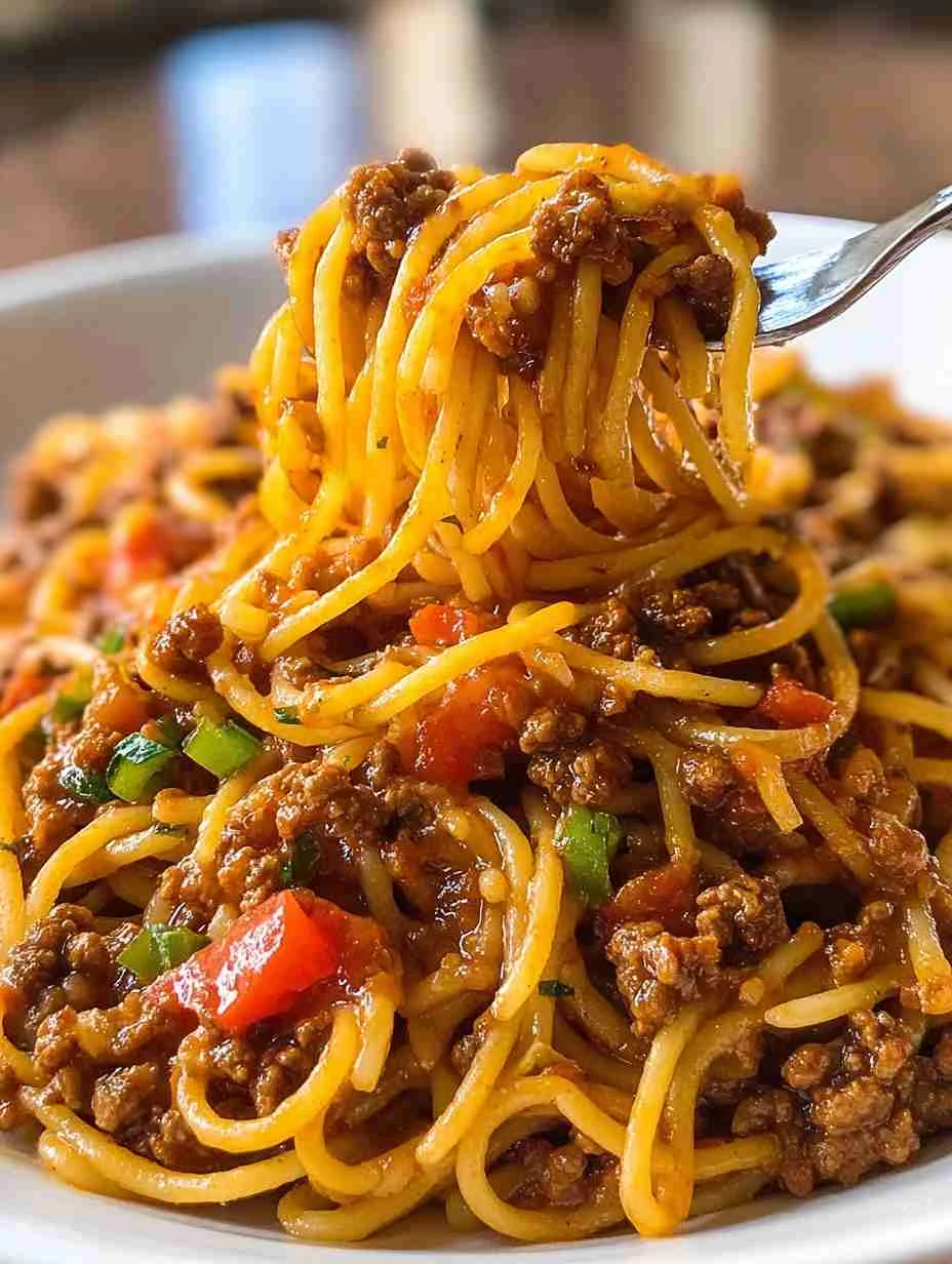 One Pot Taco Spaghetti Recipe Quick Taco Spaghetti Dinner 30 Minute Taco Pasta Easy One Pot Meals Taco Spaghetti For Busy ...