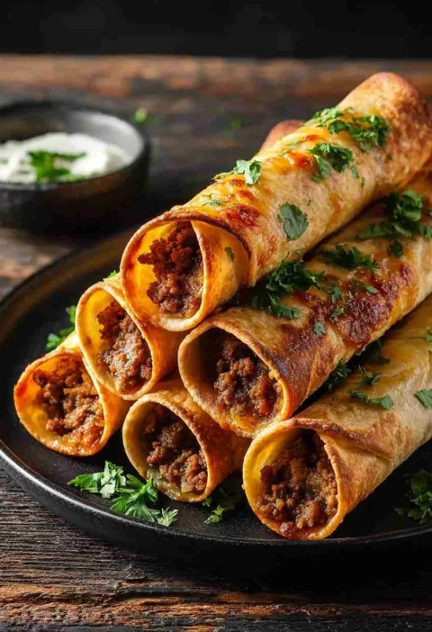 Oven-baked Beef Taquitos Recipe Crispy Cheesy Taquitos Cooking Time Best Cheese For Beef Taquitos How To Make Crispy Taqui...
