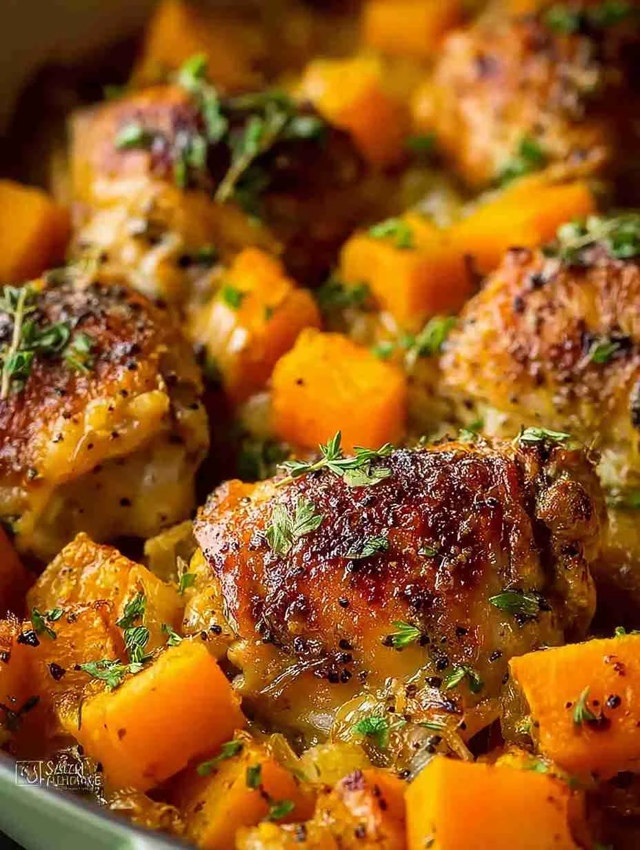 Roasted Chicken Leek Butternut Squash Recipe Easy Chicken Leek Squash Bake Best Butternut Squash Chicken Casserole Healthy...