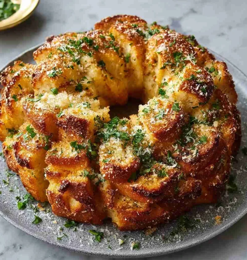 Roasted Garlic Parmesan Bread Recipe Cheesy Pull-apart Bread For Christmas Holiday Garlic Bread Showstopper Easy Garlic Pa...