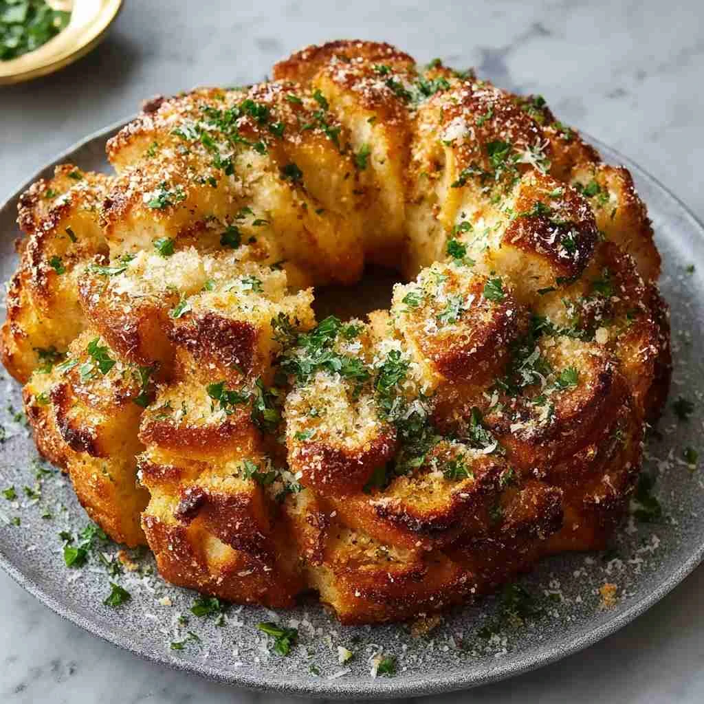 Roasted Garlic Parmesan Pull-Apart Bread: A Cheesy Christmas Showstopper