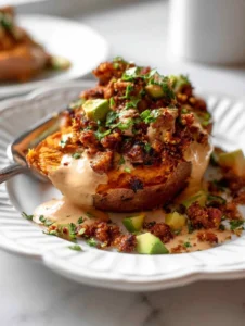 Roasted Sweet Potato Stacks with Chipotle Sauce