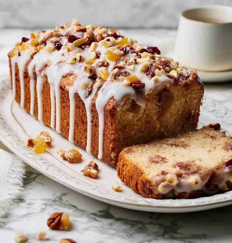 Rustic Apple Fritter Bread Recipe Easy Homemade Apple Fritter Bread Glazed Apple Fritter Loaf Tutorial How To Make Apple F...