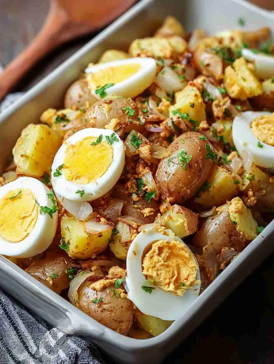 Savory Onion Hummus Potato Salad Recipe Caramelized Onion Hummus Delight Salad Best Vegan Potato Salad With Hummus Gourmet...