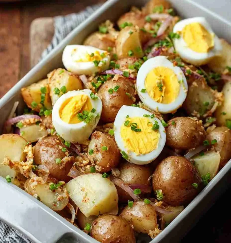 Savory Onion Hummus Potato Salad Recipe Caramelized Onion Hummus Delight Salad Best Vegan Potato Salad With Hummus Gourmet...