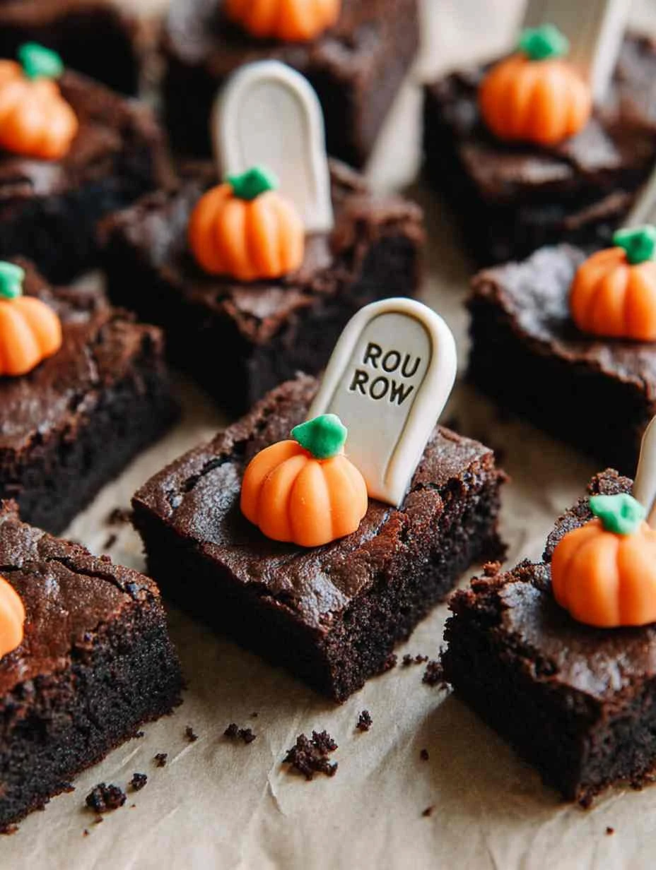 Spooky Graveyard Halloween Brownies