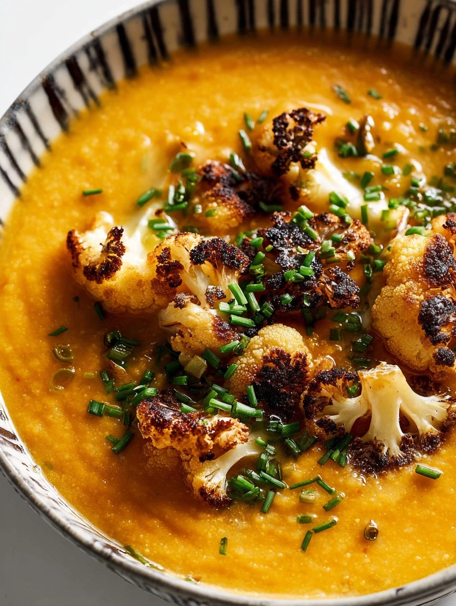 Sweet Potato Cauliflower Soup Recipe Creamy Sweet Potato Soup With Roasted Cauliflower Vegan Sweet Potato And Cauliflower ...