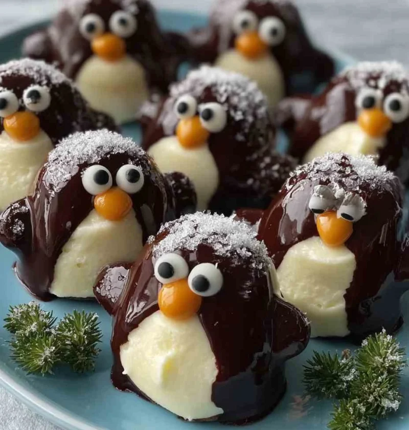 Cream Cheese Penguins Recipe Easy Cream Cheese Penguins Kids Party Cream Cheese Snacks Homemade Cream Cheese Penguin Appet...