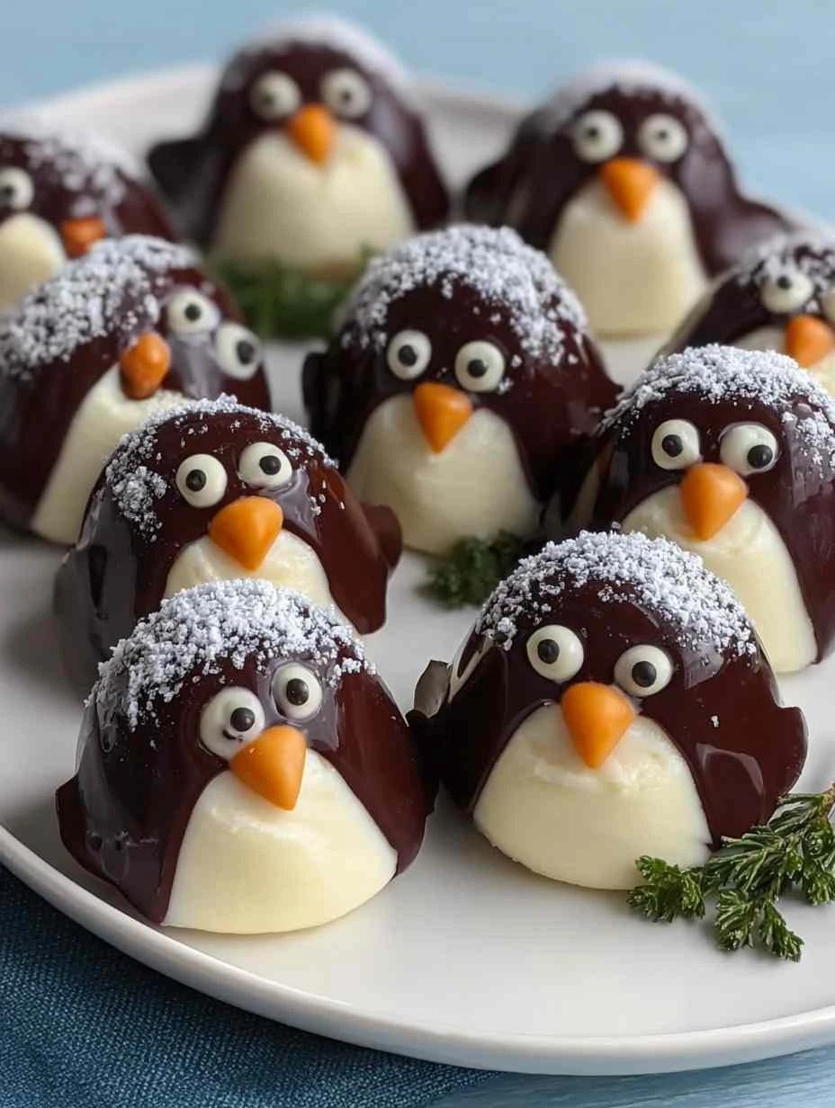 Cream Cheese Penguins Recipe Easy Cream Cheese Penguins Kids Party Cream Cheese Snacks Homemade Cream Cheese Penguin Appet...