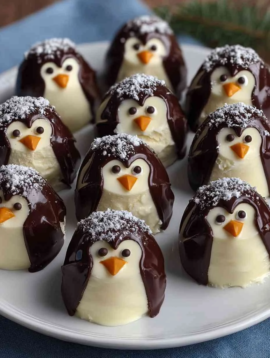 Cream Cheese Penguins Recipe Easy Cream Cheese Penguins Kids Party Cream Cheese Snacks Homemade Cream Cheese Penguin Appet...