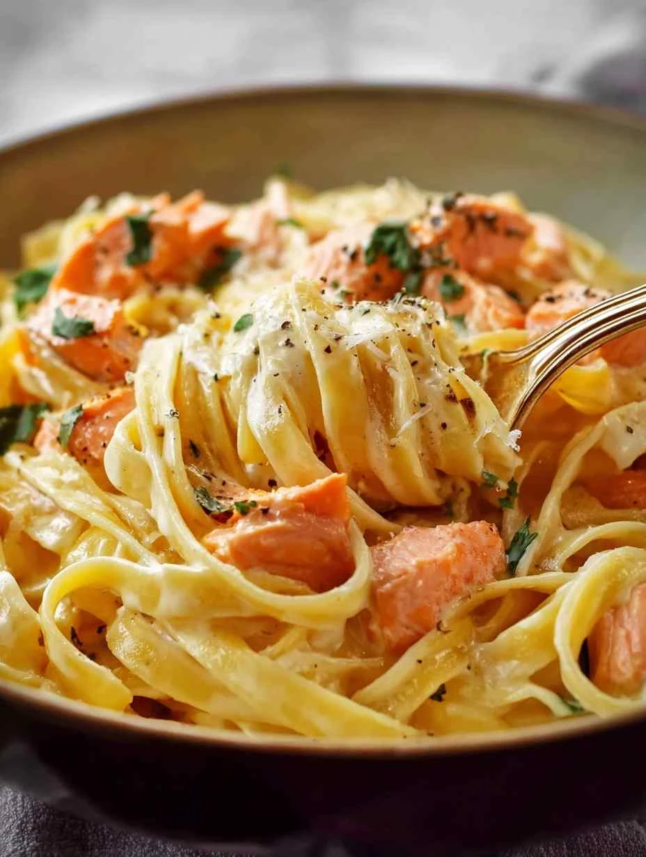 Creamy Salmon Fettuccine Ready In 30 Minutes Or Less Creamy Salmon Fettuccine Ready Minutes Less