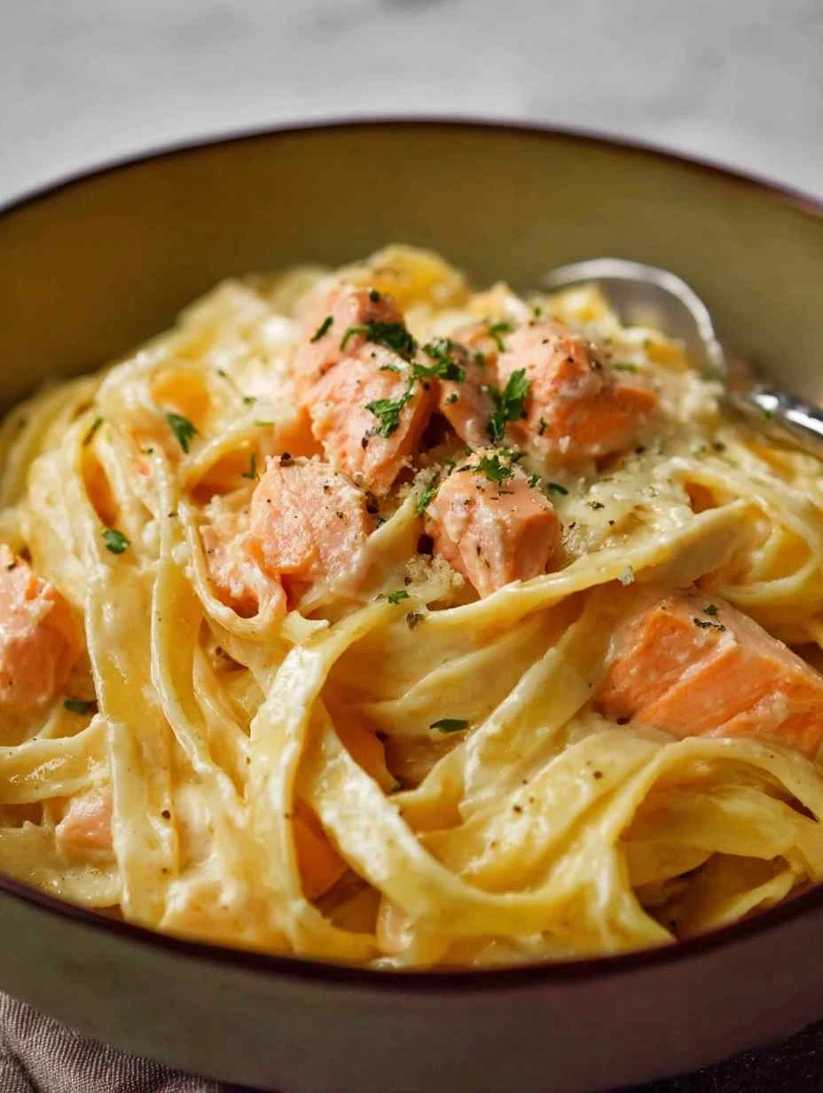 Creamy Salmon Fettuccine Ready In 30 Minutes Or Less Creamy Salmon Fettuccine Ready Minutes Less