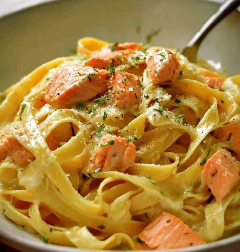 Creamy Salmon Fettuccine Ready In 30 Minutes Or Less Creamy Salmon Fettuccine Ready Minutes Less