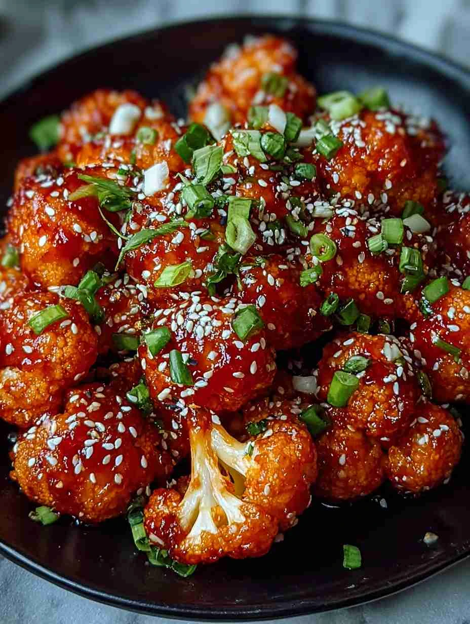 Crispy Korean Baked Cauliflower with Gochujang Magic