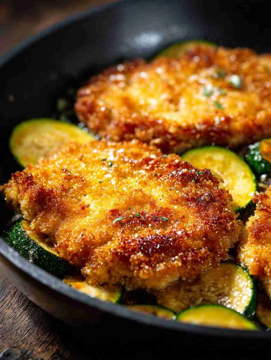 Crispy Parmesan Garlic Chicken with Zucchini: A Delight!
