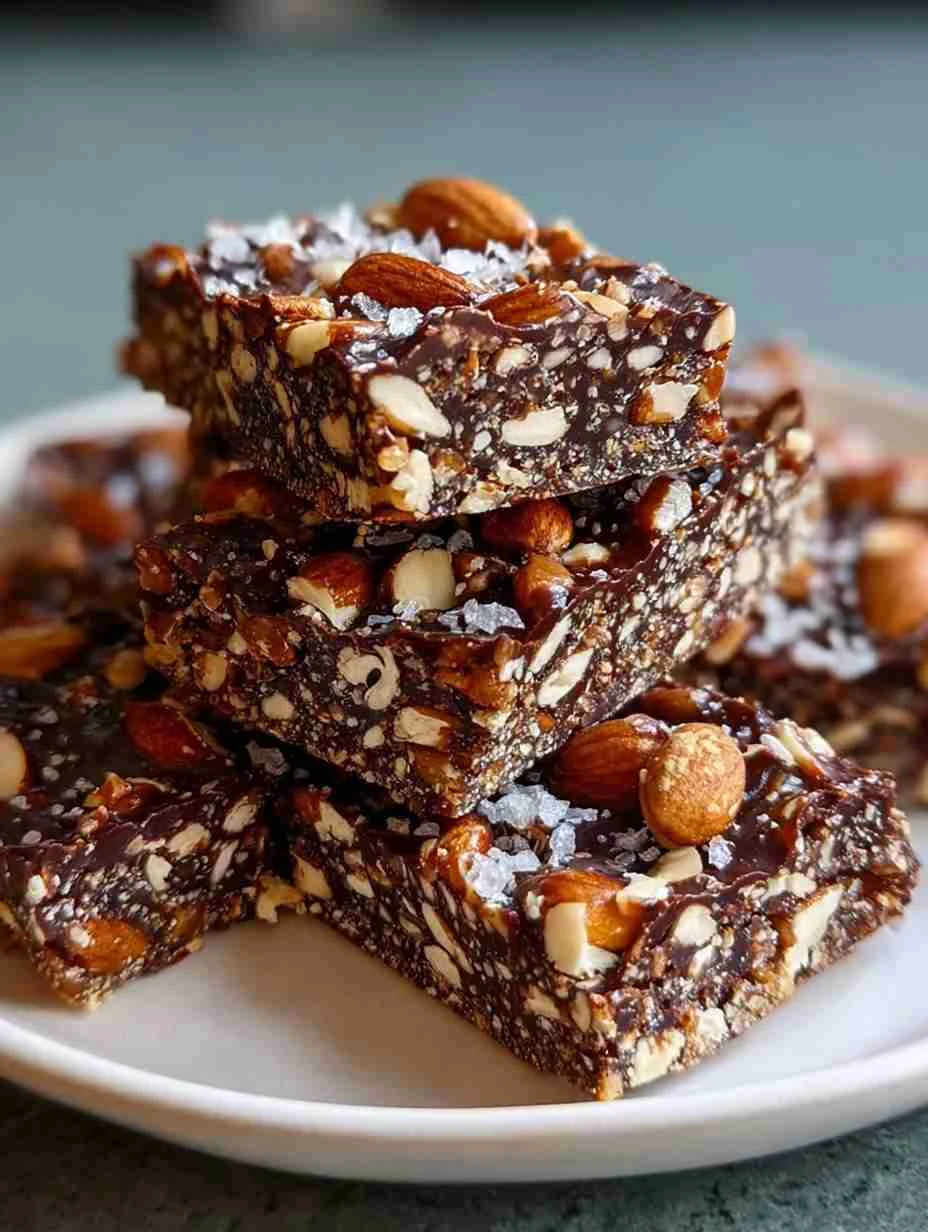 Dark Chocolate and Sea Salt Nut Bars