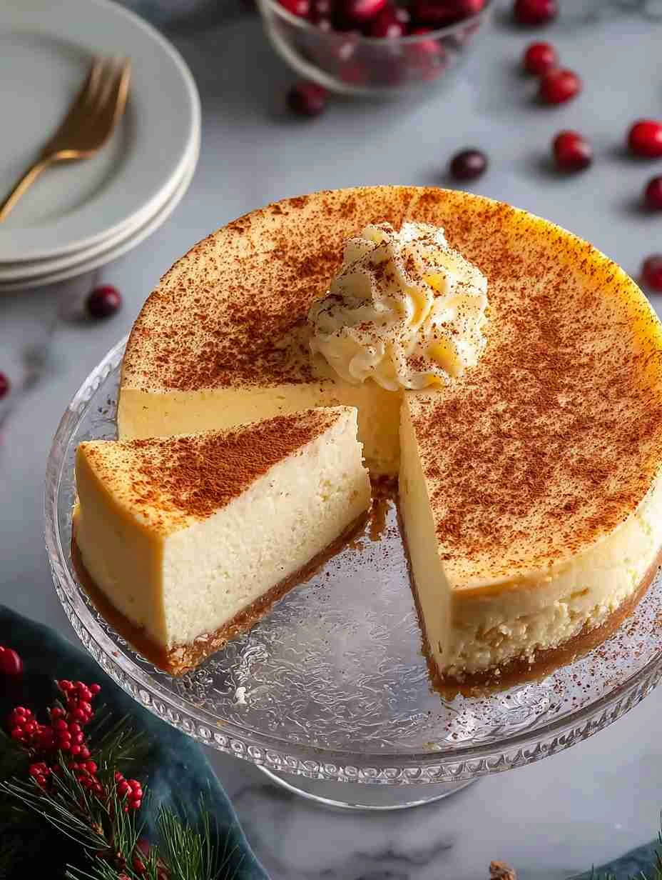 Decadent Eggnog Cheesecake for Your Holiday Celebrations