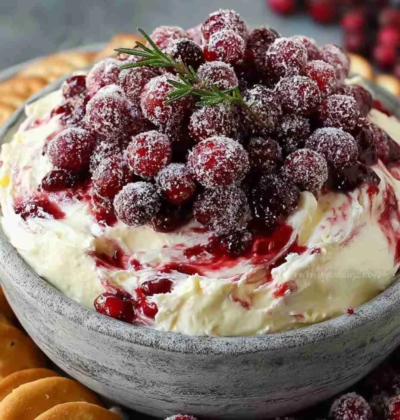 Easy Creamy Cranberry Dip Recipe Sugared Cranberries Appetizer Ideas Low-calorie Cranberry Dip For Parties Holiday Cranber...