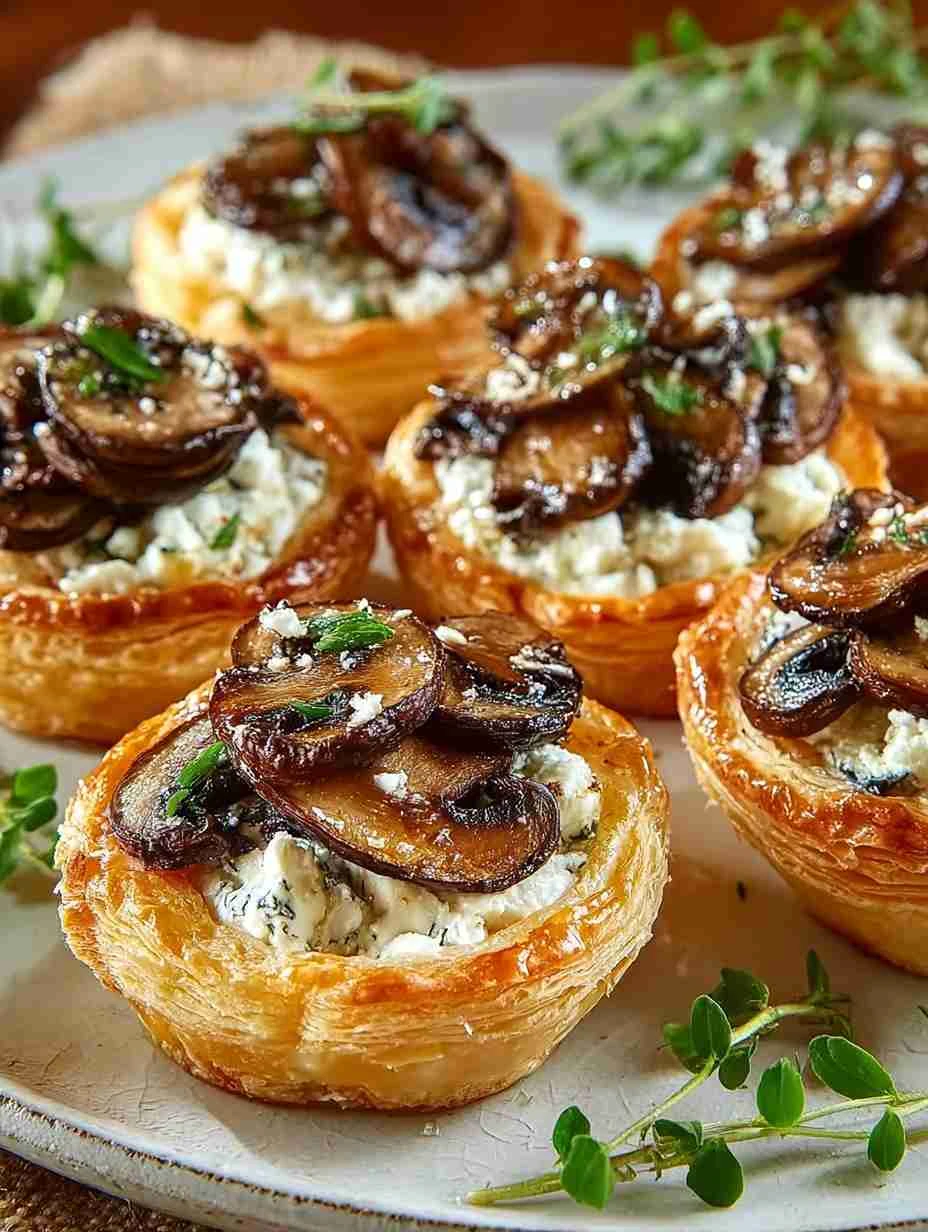 Creamy Mushroom and Goat Cheese Tarts Recipe – Easy Mini Appetizer for Entertaining