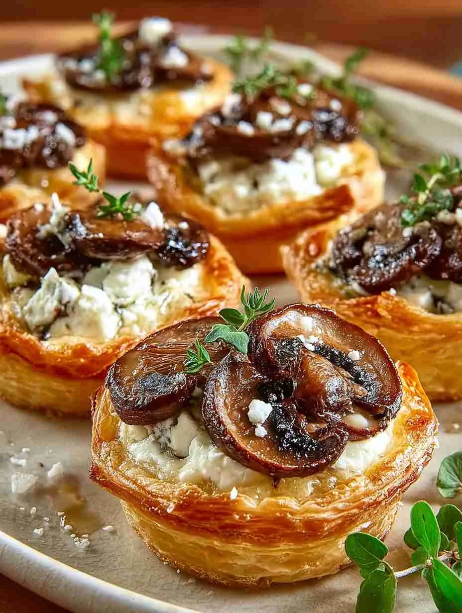 Easy Goat Cheese Mushroom Tarts Recipe Creamy Mushroom And Goat Cheese Appetizers Mini Goat Cheese Tarts For Parties Best ...