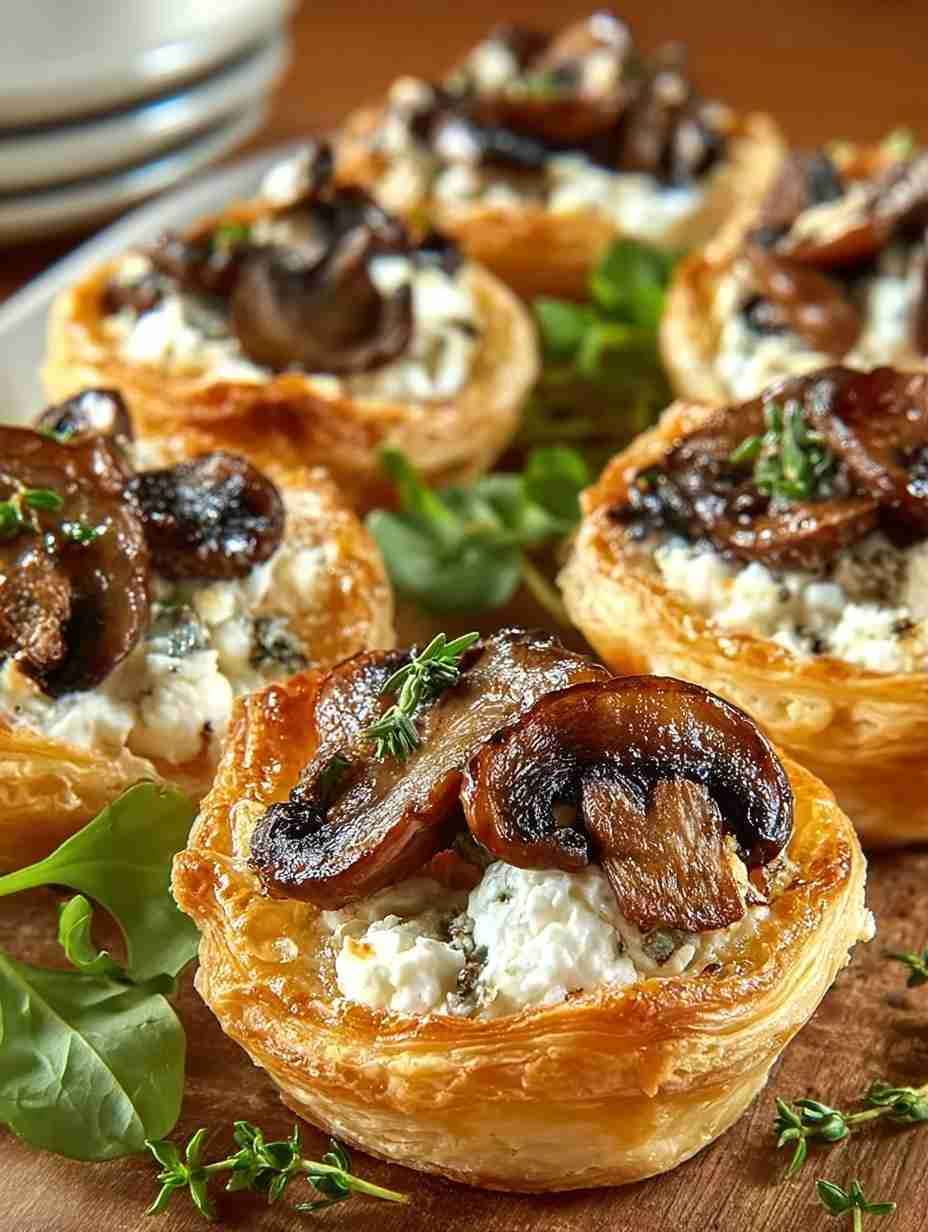 Easy Goat Cheese Mushroom Tarts Recipe Creamy Mushroom And Goat Cheese Appetizers Mini Goat Cheese Tarts For Parties Best ...