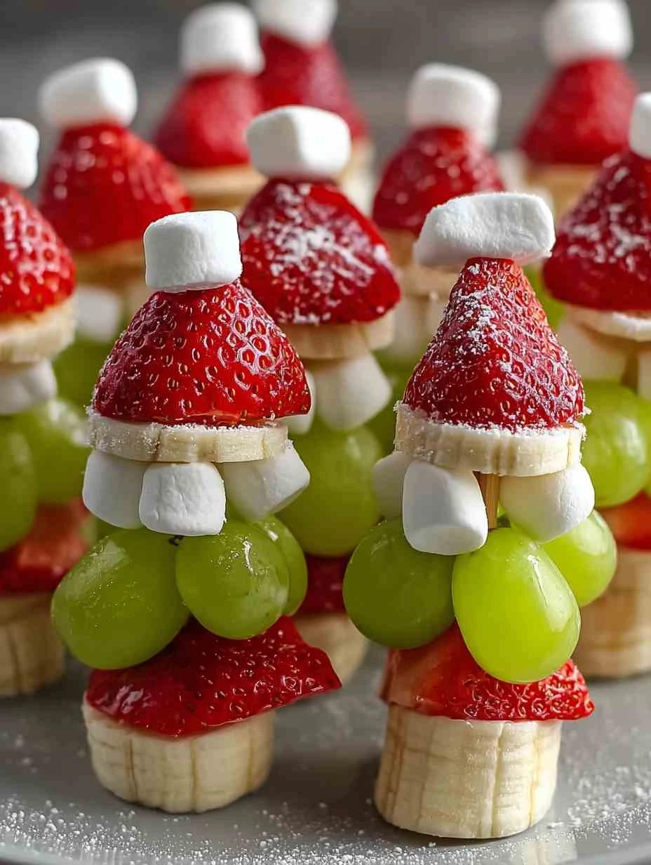 Easy Grinch Kabobs Recipe For Kids How To Make Grinch Fruit Kabobs Grinch Kabobs Holiday Treats Fun Christmas Fruit Snacks...