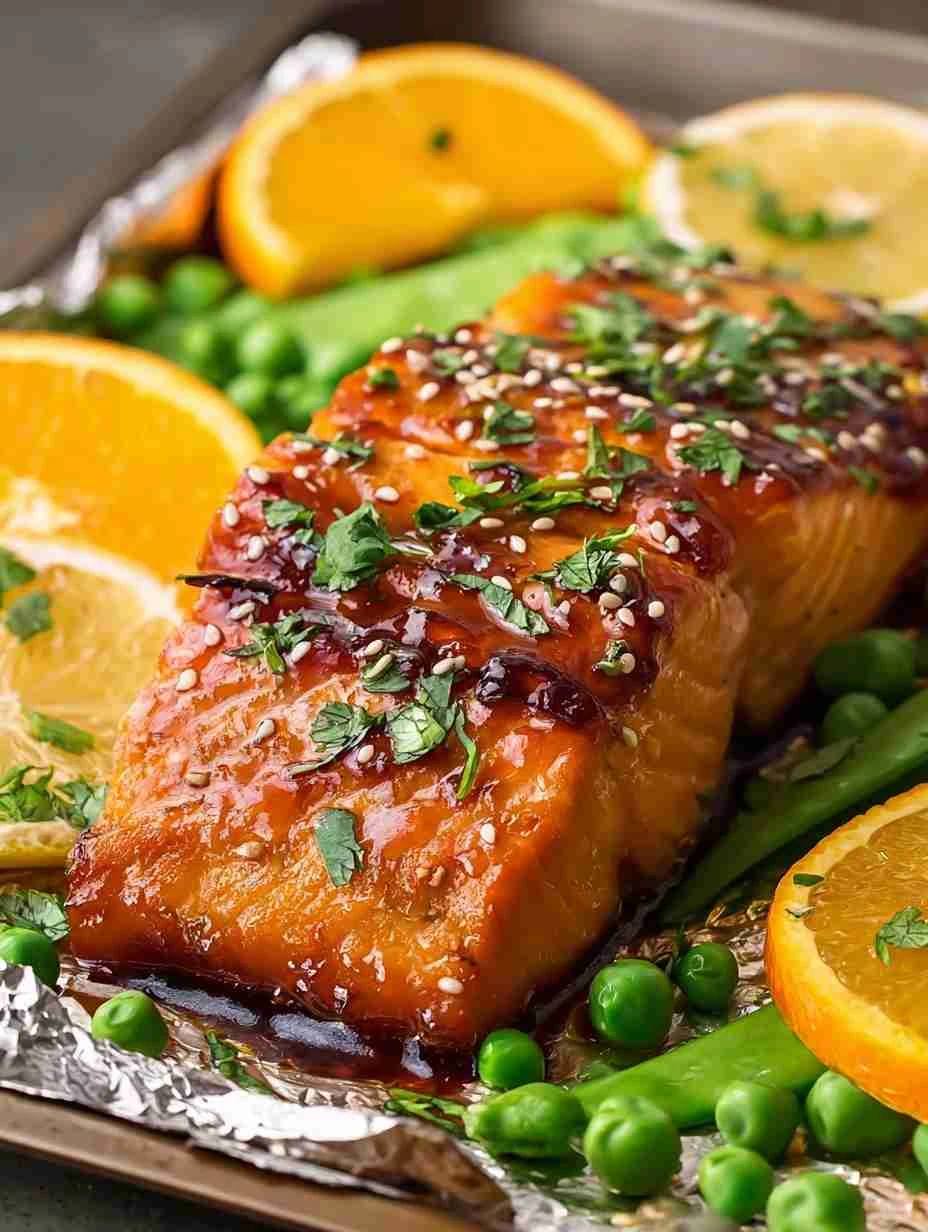 Delicious Orange Salmon with Vegetable Foil Packet Recipe