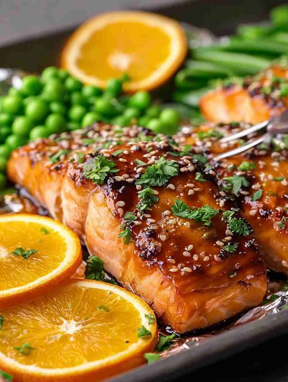 Easy Orange Salmon Foil Packet Recipe Healthy Salmon Vegetable Grill Packet Citrus Glazed Salmon Foil Dinner Low-calorie O...