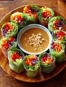 Hearty Veggie Rolls with Peanut Sauce Recipe